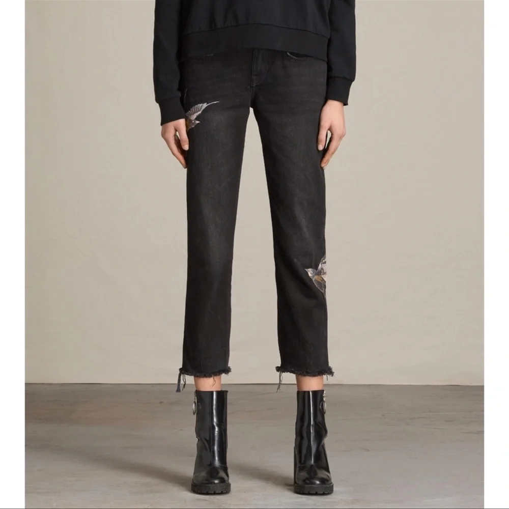 All Saints Birds Cropped Boy Jeans 26